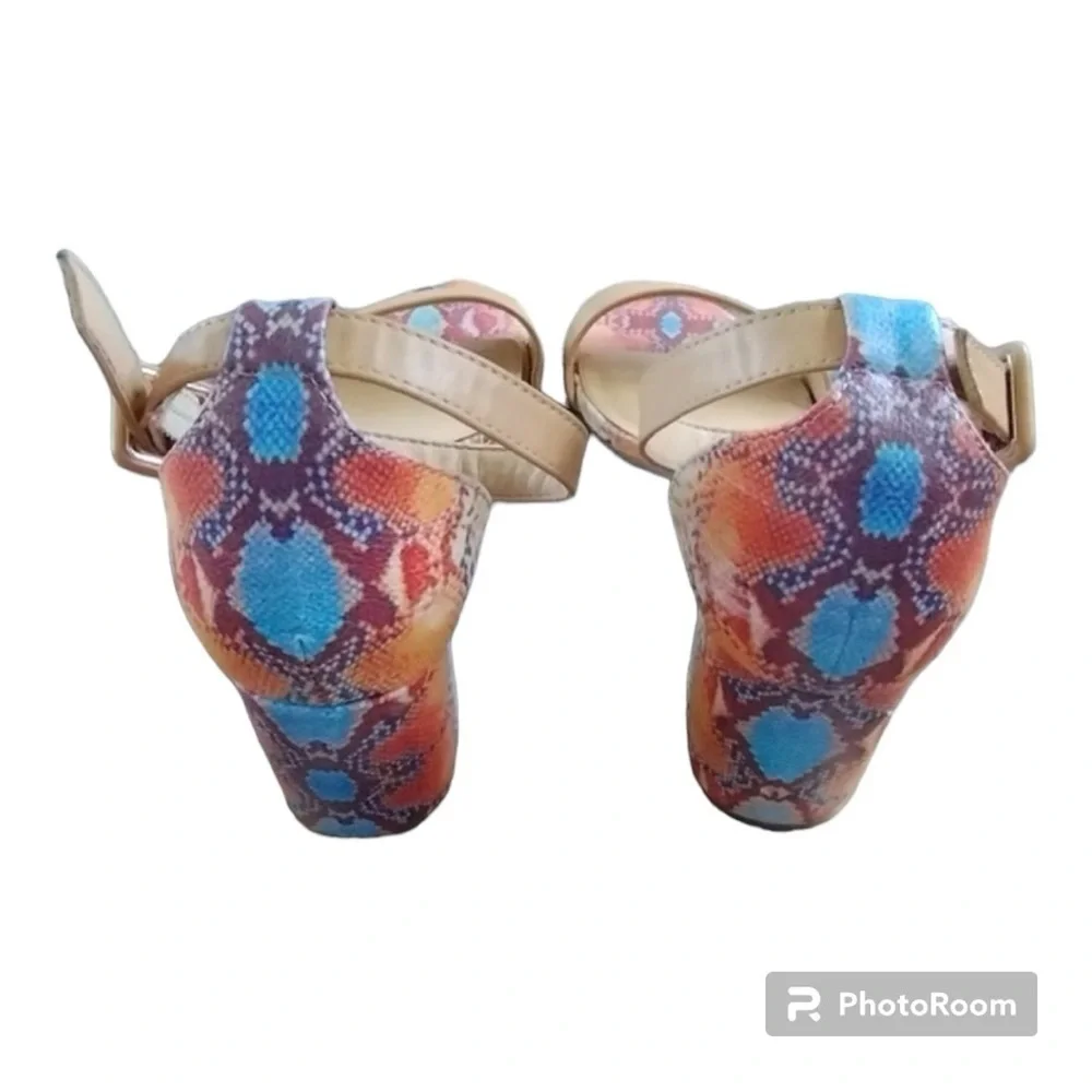 Snake Print/Python Pattern Block Heels SIZE 7.5 - Picture 6 of 6